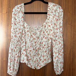 Reformation Bateau Neckline Floral Top